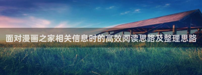 漫画全集:面对漫画之家相关信息时的高效阅读思路及整理思路